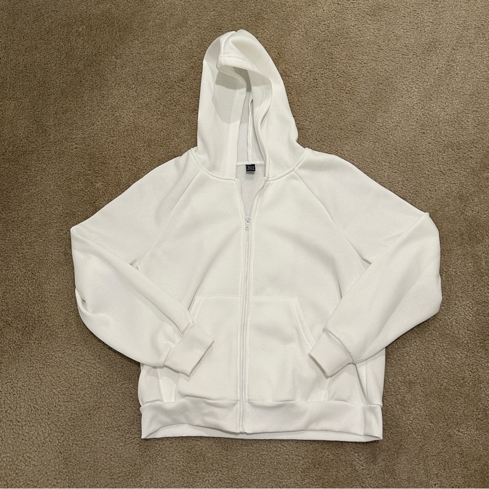 SHEIN White Hoodie Sweatshirt